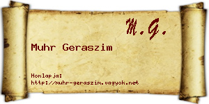 Muhr Geraszim névjegykártya